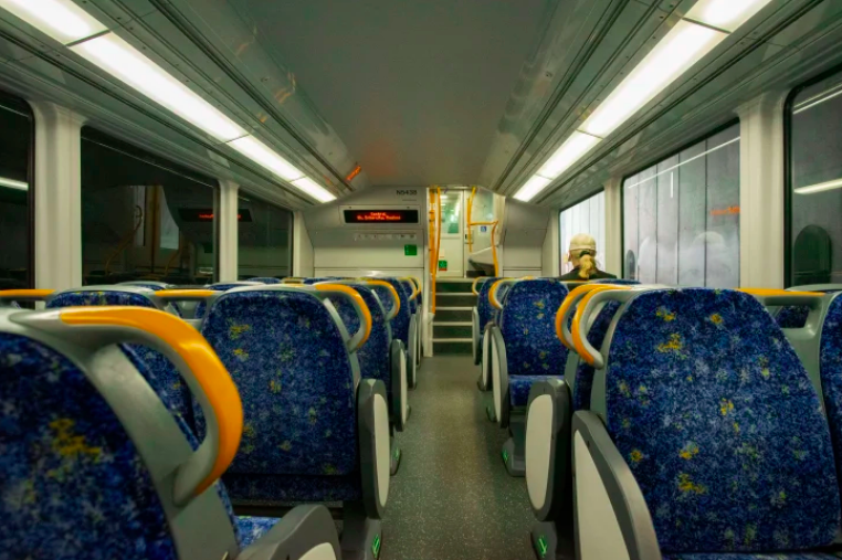 Inside a Sydney train carriage