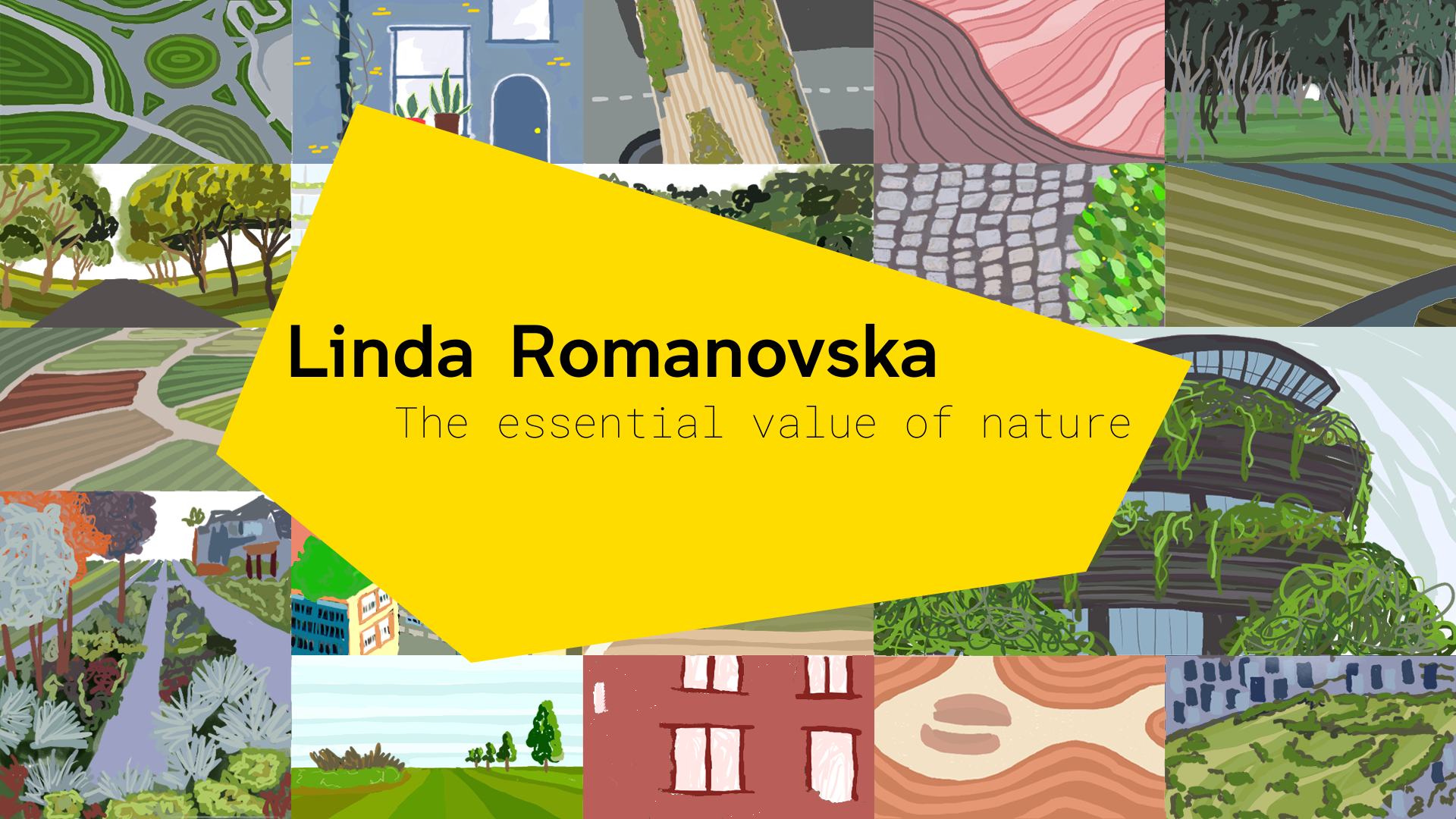 Illustration of urban and natural environments intersecting