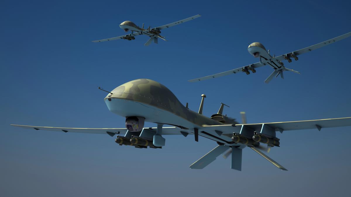 photo of flying drones in the sky