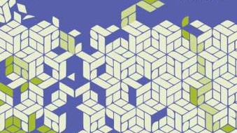 pattern of white squares against purple  and green 