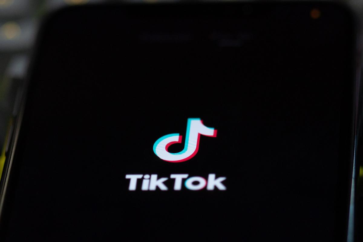 TikTok logo on mobile phone